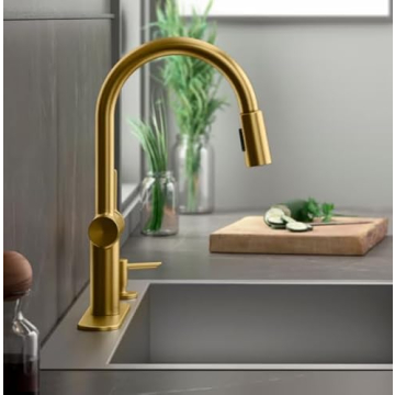 Kohler Pull Down Kitchen Faucet - Elegant Gold Finish