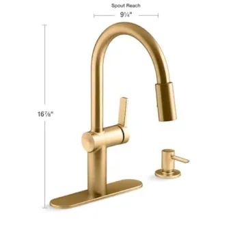 Kohler Pull Down Kitchen Faucet - Elegant Gold Finish