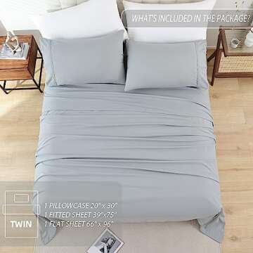 Luxury Soft Twin Size Sheet Set - Breathable Comfort
