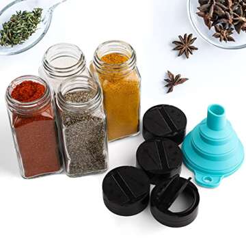 Tebery 30 Pack Glass Spice Jars - Complete Organizer Set