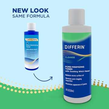 Differin Witch Hazel Toner for Face, Pore-Minimizing Skin Toner by the makers of Differin Gel, Gentl...