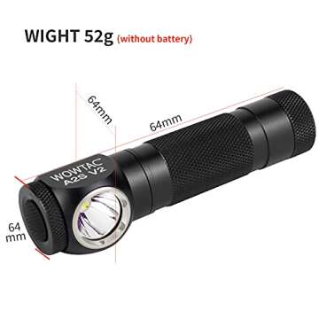 WOWTAC A2S V2 Type-C Rechargeable Cree LED Headlamp Detachable, 1047 Lumens Compact Waterproof Headlight Versatile Brightness Camping Flashlight - Cool White