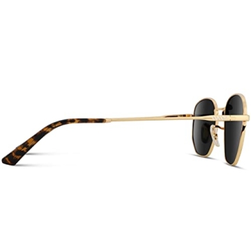 WearMe Pro Polarized Retro Sunglasses in Gold/Black Lens