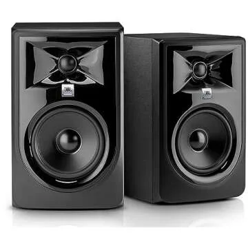 JBL Professional 308P MkII 8-Inch, 2-Way, Powered, Active Monitor Speaker for Near Field Music Production, Studio Monitor, Desktop Computer, Hi-Fi Audio. Sold individually, Black