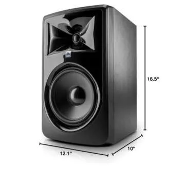 JBL Professional 308P MkII 8-Inch, 2-Way, Powered, Active Monitor Speaker for Near Field Music Production, Studio Monitor, Desktop Computer, Hi-Fi Audio. Sold individually, Black