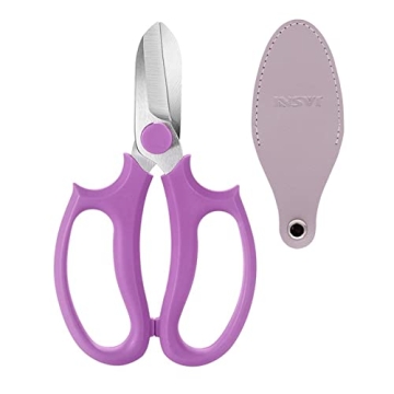 Jasni Garden Pruning Shears - Premium Steel Floral Scissors for All Your Gardening Needs (Purple)
