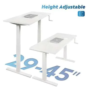 DEVAISE Adjustable Height Standing Desk, 55 inch Sit to Stand Up Desk Workstation with Crank Handle for Office Home, White