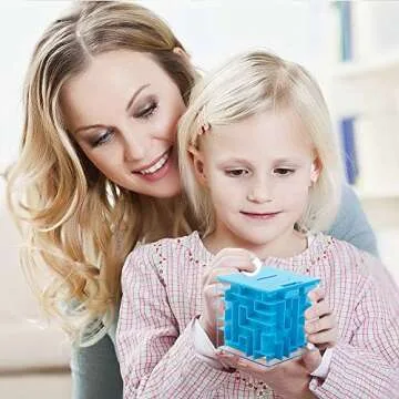 ThinkMax Money Maze Puzzle Box for Kids and Adults, Perfect Money Holder Maze Puzzle Gift Box (Blue)