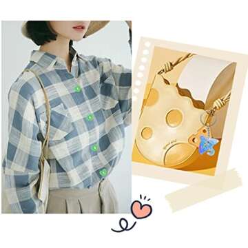 DIYBravo 4PCS Cute Button Resin Mold Flower Heart Apple Clover Silicone Epoxy Fridge Decorative Earr...