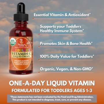 USDA Organic Toddler Vitamin C Drops Supporting Immunity