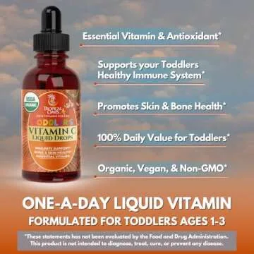 USDA Organic Toddler Vitamin C Drops Supporting Immunity
