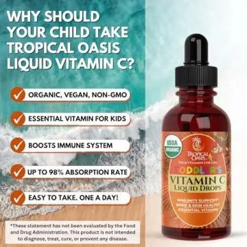 USDA Organic Toddler Vitamin C Drops Supporting Immunity