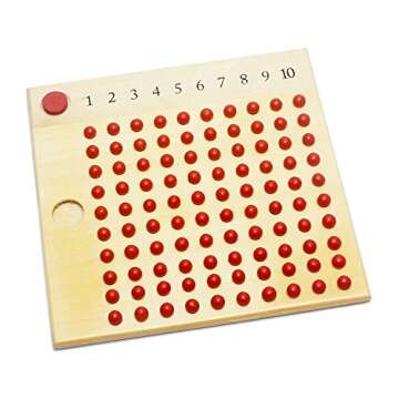 DANNI Montessori Baby Early Wood Math Teaching Aids Multiplication & Division Math Educational Toys Beads Board Red Green Learning Toy