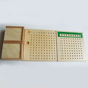 DANNI Montessori Baby Early Wood Math Teaching Aids Multiplication & Division Math Educational Toys Beads Board Red Green Learning Toy