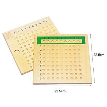 DANNI Montessori Baby Early Wood Math Teaching Aids Multiplication & Division Math Educational Toys Beads Board Red Green Learning Toy