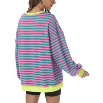 Kissfix Women’s Striped Oversized Hoodie for Casual Style