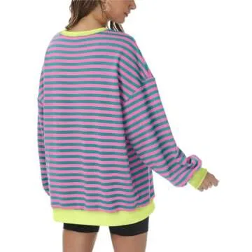 Kissfix Women’s Striped Oversized Hoodie for Casual Style
