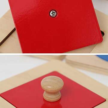 Thoth Montessori Single Shape Puzzle First Shapes Jumbo Wooden Puzzle Board Knob Wooden Puzzle Geome...