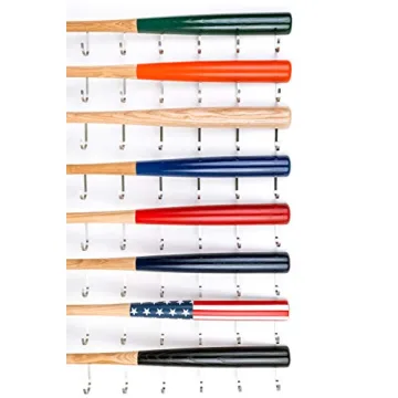 Coat Rack Wall Mount with 8 Hooks on Hardwood Baseball Bat. Fully Assembled, Fun Clothes Hanger. Unique Gift for Sports Fans. for Display on Door in Entryway, Bathroom, Kids Room Color:American Flag