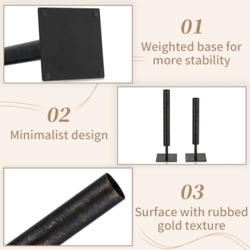 Sziqiqi Black Single Stem Vase Set for Modern Decor