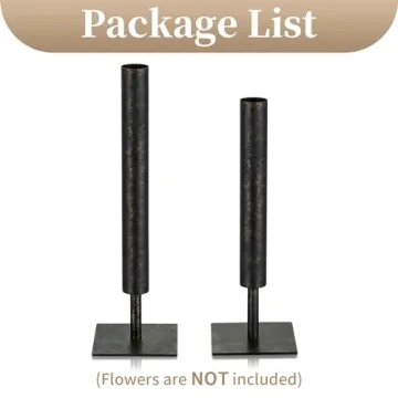 Sziqiqi Black Single Stem Vase Set for Modern Decor