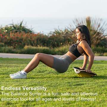 Blue Planet Balance Surfer | Bamboo Balance Board for Office, Standing Desks, Surfing, SUP, Yoga, Ex...