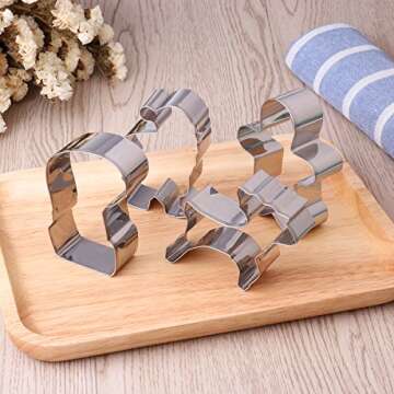 Christmas Cookie Cutters Set 12 Pieces Stainless Steel Cookie Cutter Set for Baking -Gingerbread Men,Christmas Tree,Snowflake, Candy Cane, Stocking,Mitten