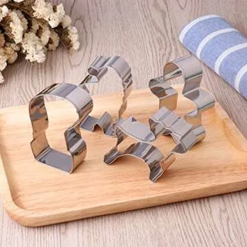 Christmas Cookie Cutters Set 12 Pieces Stainless Steel Cookie Cutter Set for Baking -Gingerbread Men,Christmas Tree,Snowflake, Candy Cane, Stocking,Mitten