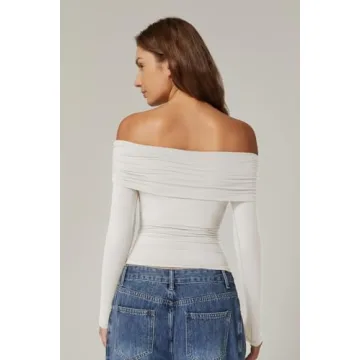 QINSEN Off the Shoulder Crop Top for Stylish Comfort