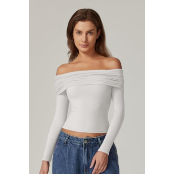 QINSEN Off the Shoulder Crop Top for Stylish Comfort
