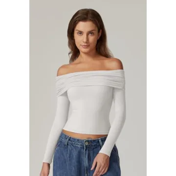 QINSEN Off the Shoulder Crop Top for Stylish Comfort