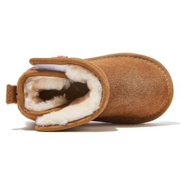 HOBIBEAR Toddler Suede Snow Boots - Warm & Cozy Safe Fit
