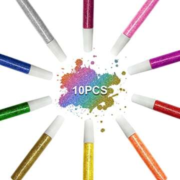 Mesen 10 Pack Non-Toxic Washable Glitter Glue Stick Set for Arts & Crafts