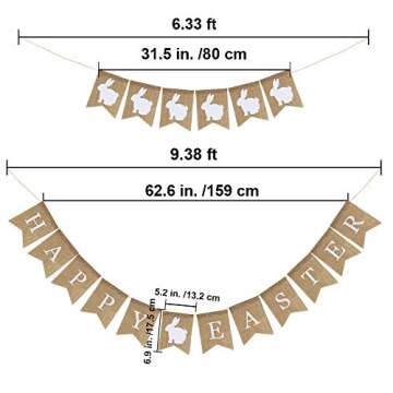 Supla 2 Pack Spring Easter Decor Happy Easter Banner