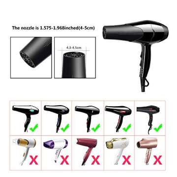 WAJIAYON Universal Collapsible Hair Dryer Diffuser Attachment- Salon Grade tool,Lightweight Foldable Portable Travel Folding Design Fit Most of blow Dryers-Black
