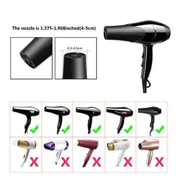 WAJIAYON Universal Collapsible Hair Dryer Diffuser Attachment- Salon Grade tool,Lightweight Foldable Portable Travel Folding Design Fit Most of blow Dryers-Black