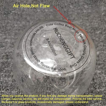 Cute Bear Double Wall Glass Mugs for Coffee