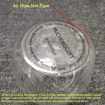 Cute Bear Double Wall Glass Mugs for Coffee