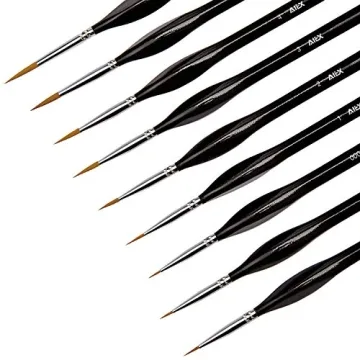 AIEX 9 Pieces Fine Detail Paint Brush Miniature Brush Set for All Painting Techniques