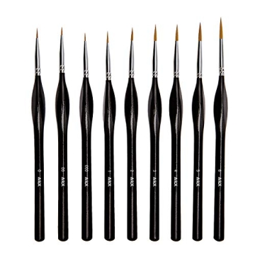 AIEX 9-Piece Fine Detail Paint Brush Set for Artists