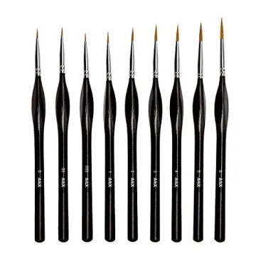 AIEX 9-Piece Fine Detail Paint Brush Set for Artists
