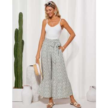 GRACE KARIN Women's Floral Wide Leg Palazzo Pants