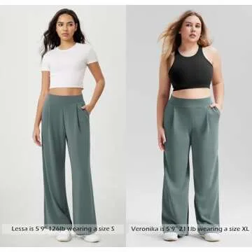 ODODOS Modal Soft Wide Leg Pants for Women High Waist Casual Relaxed Pants with Pockets, 29" Inseam,...