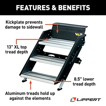 Solid Step Assembly by Lippert for RV Safety and Convenience