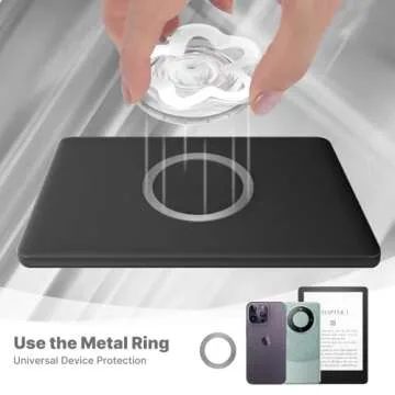 LOLLWIDY Phone Grip Compatible with MagSafe, Detachable Clear Flower Phone Grip Holder Collapsible, Compatible with Kindle, Smartphone Tablet Cell Phone Accessory (Magnetic Type, Pink)