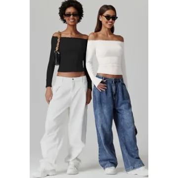 Stylish QINSEN Off Shoulder Ribbed Top for Women