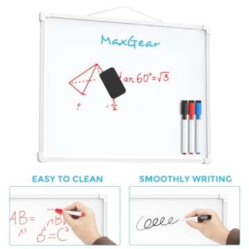 MaxGear 16x12 Double-Sided Dry Erase Board with Markers