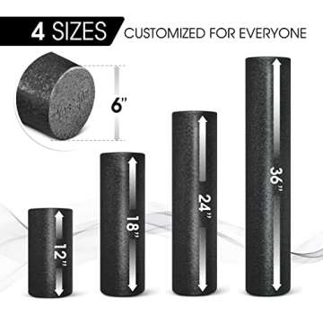Yes4All High Density Foam Roller for All Fitness Levels - 18in