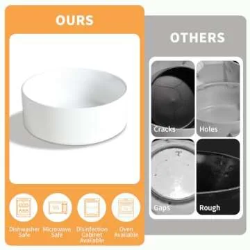 Ceramic Pet Bowls with Anti-Slip Wooden Stand for All Pets