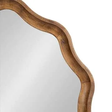 Kate and Laurel Hatherleigh 28" Round Wooden Wall Mirror